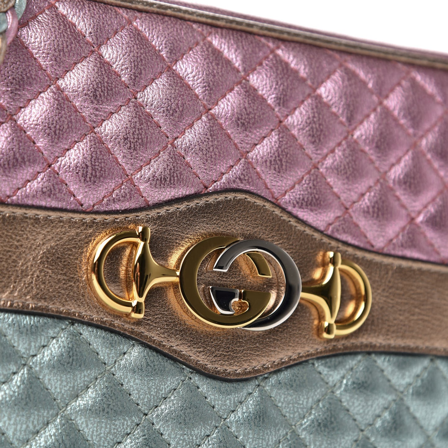 Laminated Nappa Trapuntata Small Zumi Shoulder Bag Rosa Lago Rame