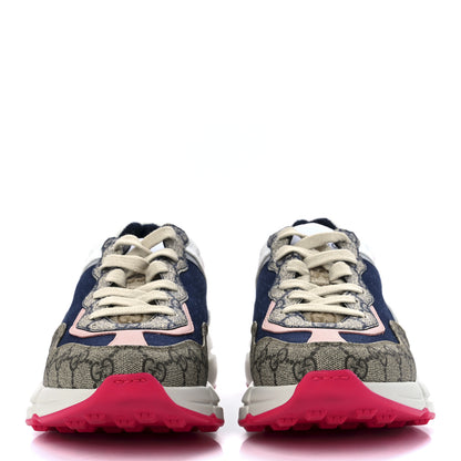 Gucci GG Supreme Monogram Mix Monogram Womens Rhyton Sneakers 39.5 London Blue Beige Pale Pink 2 of 8