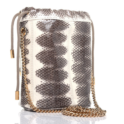 Gucci Snakeskin Mini Zumi Bucket Bag Grey 3 of 10