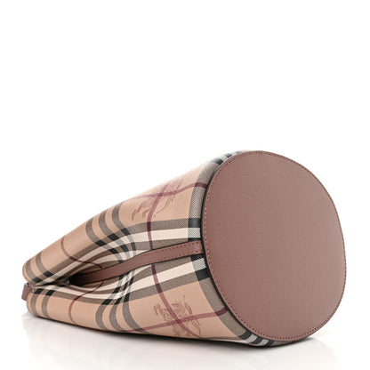 Burberry Haymarket Check Colours Small Lorne Bucket Crossbody Elderberry 4 of 9