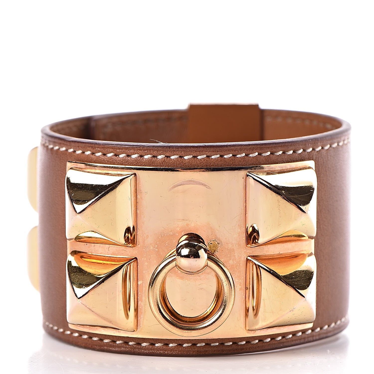 Hermes Barenia Collier de Chien CDC Bracelet S Fauve 4 of 7