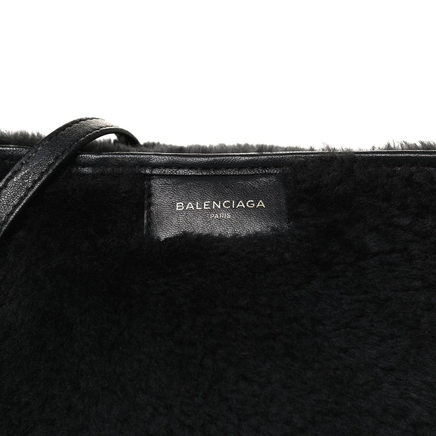 Balenciaga Shearling Bazar Pochette Crossbody Black 8 of 12