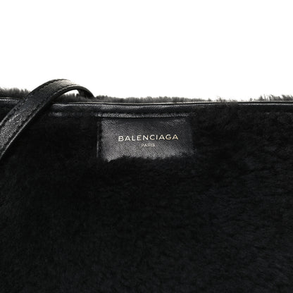 Balenciaga Shearling Bazar Pochette Crossbody Black 8 of 12