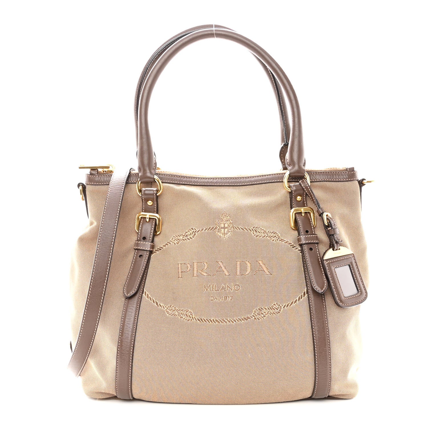 Prada Jacquard Logo Tote Corda Bruciato 1 of 9