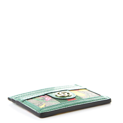 Gucci GG Supreme Monogram Flora Web Ophidia Card Holder Green 4 of 7
