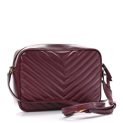 Saint Laurent Calfskin Matelasse Monogram Lou Camera Bag Dark Legion Red 3 of 8