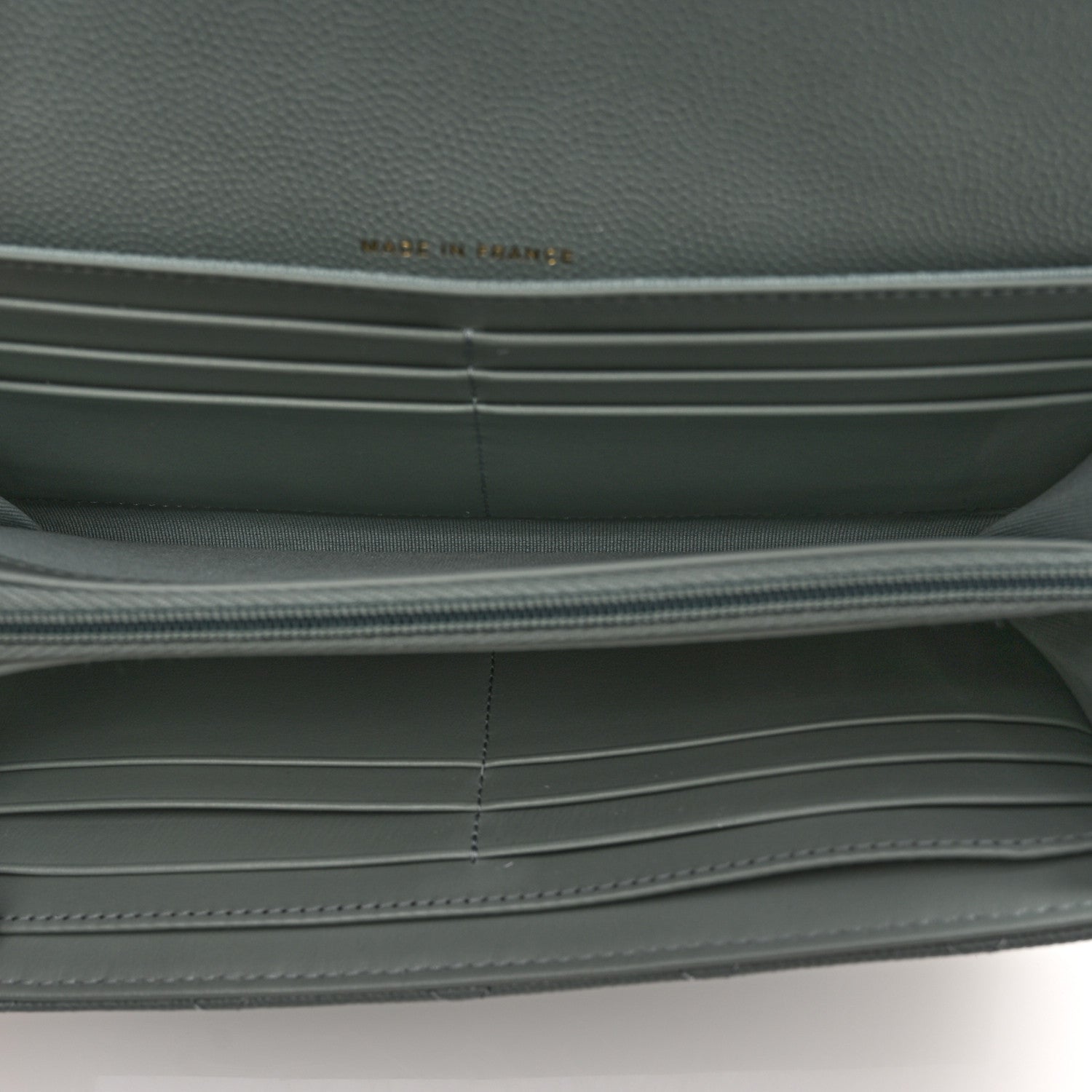 Chanel Caviar Quilted Large Gusset Flap Wallet Dark Green 5 of 9