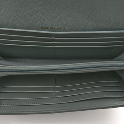 Chanel Caviar Quilted Large Gusset Flap Wallet Dark Green 5 of 9