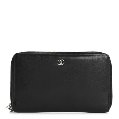 Chanel Caviar Large Sevruga Zip Around Organizer Wallet Black 1 of 17