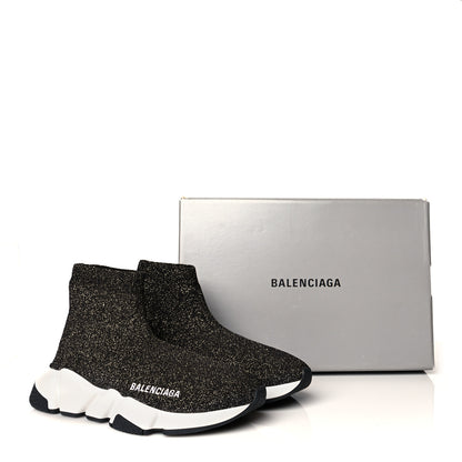 Balenciaga Knit Metal Womens Speed Sneakers 36 Black Gold 8 of 8