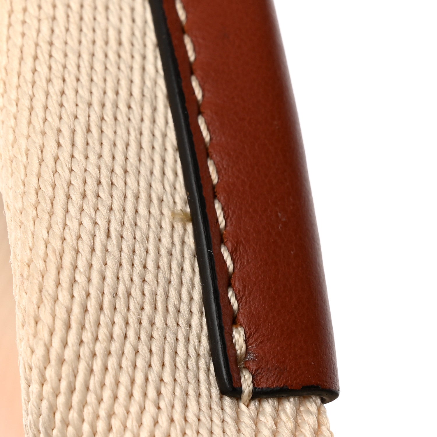 Chloe Cotton Calfskin Small Woody Ribbon Tote White Brown 15 of 15