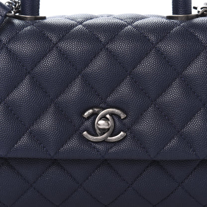 Chanel Caviar Quilted Mini Coco Handle Flap Navy Blue 11 of 11