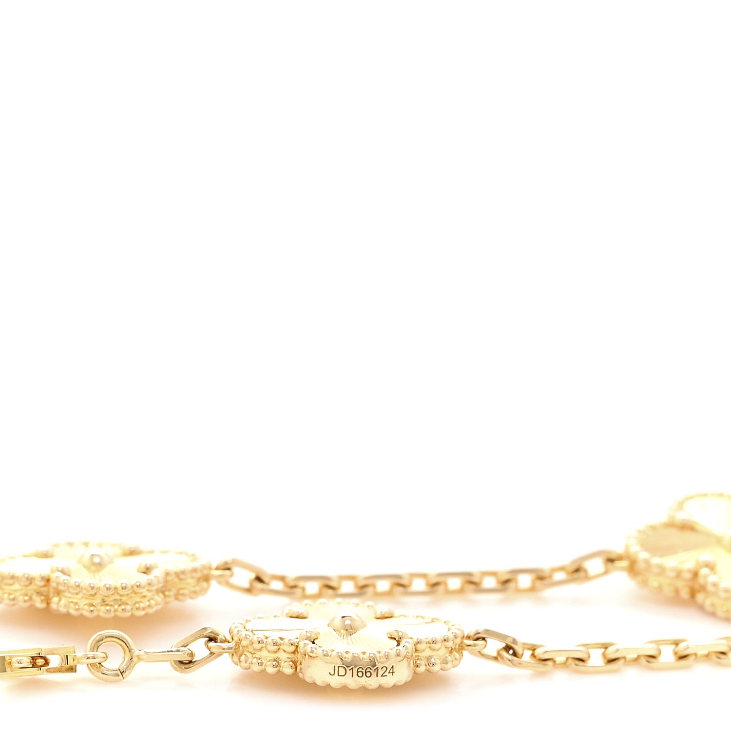 Van Cleef & Arpels 18K Yellow Gold 10 Motifs Guilloche Vintage Alhambra Necklace 6 of 7