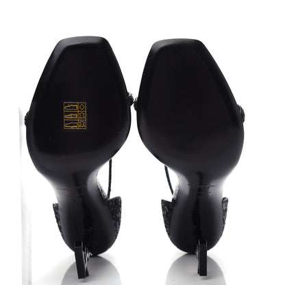 Saint Laurent Glitter Opyum 85 Sandals 37 Black 6 of 11