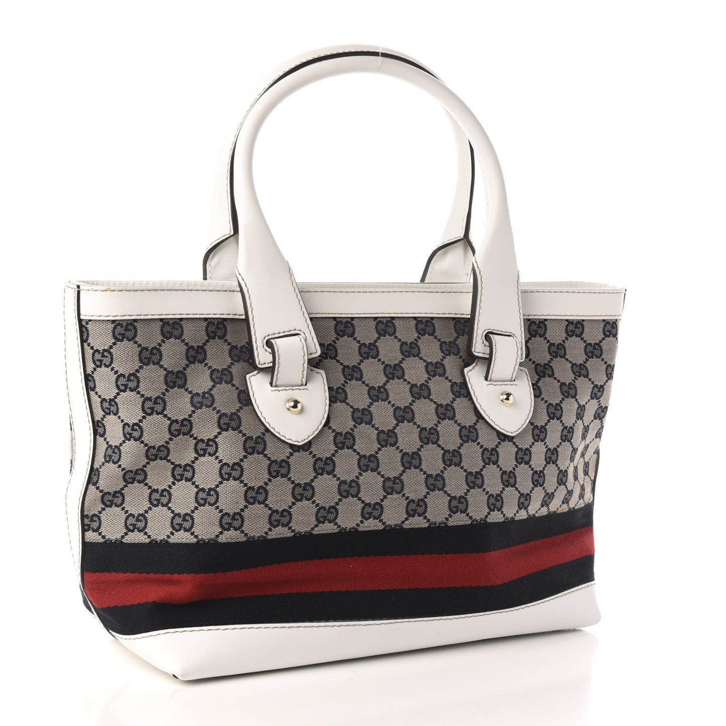 Monogram Web Medium Heritage Tote White