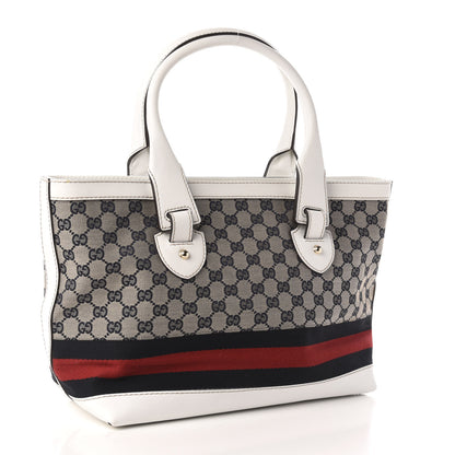 Gucci Monogram Web Medium Heritage Tote White 3 of 14