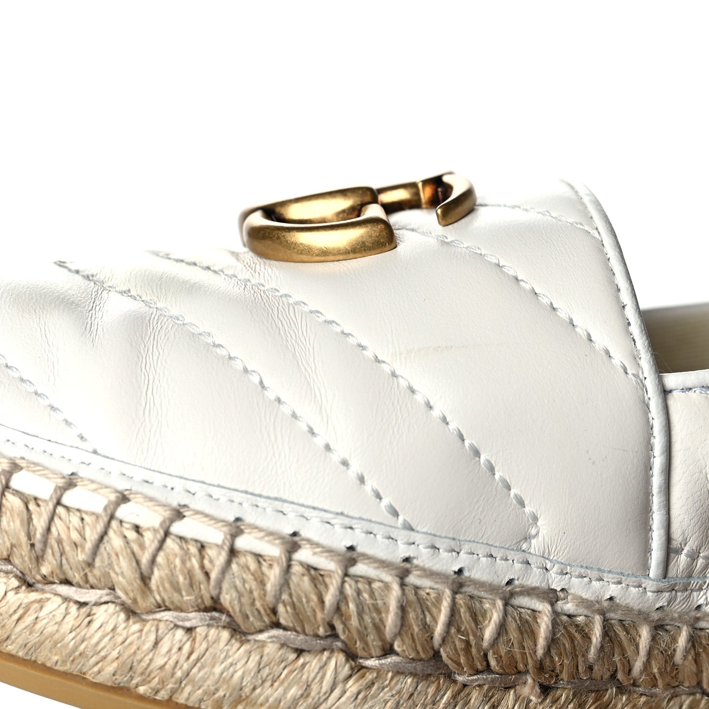Nappa Matelasse GG Marmont Espadrilles 35 Great White