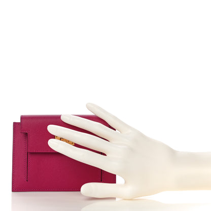 Hermes Madame Calfskin Kelly Pocket Compact Wallet Rose Pourpre 2 of 11