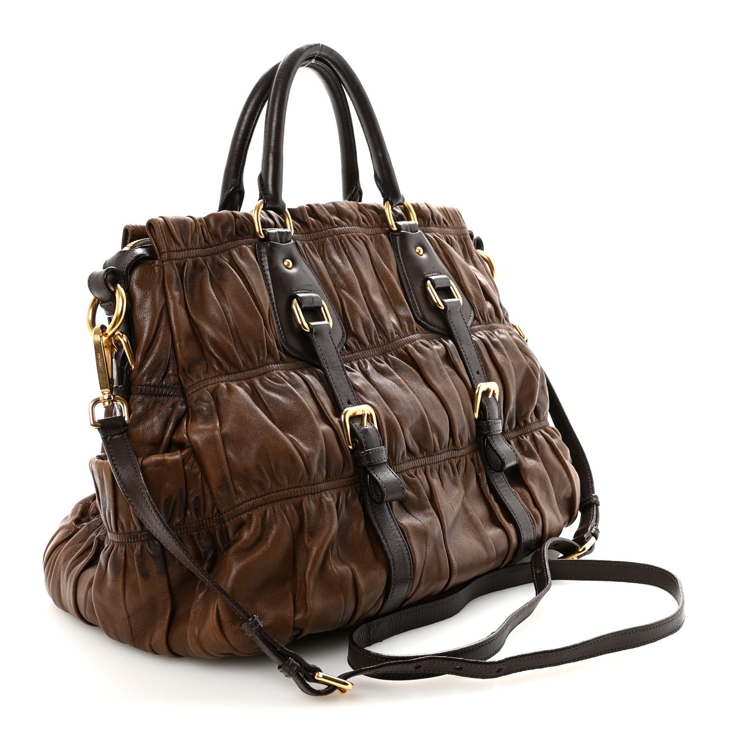Nappa Gaufre Shopping Satchel Noce