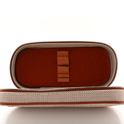 Hermes Cotton H Canvas Lambskin Escale Case Vermillon 7 of 9