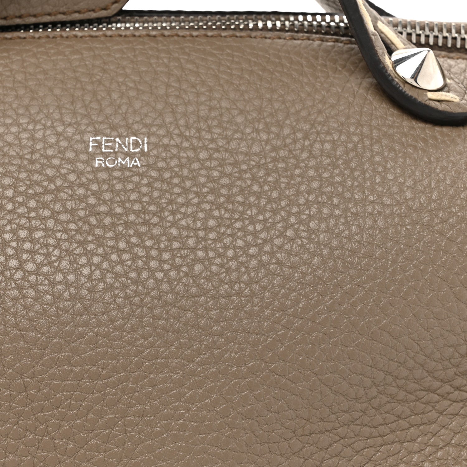 Fendi Vitello Stampa Granata Macro Stitchings Medium By The Way Boston Bag Tartufo 8 of 15