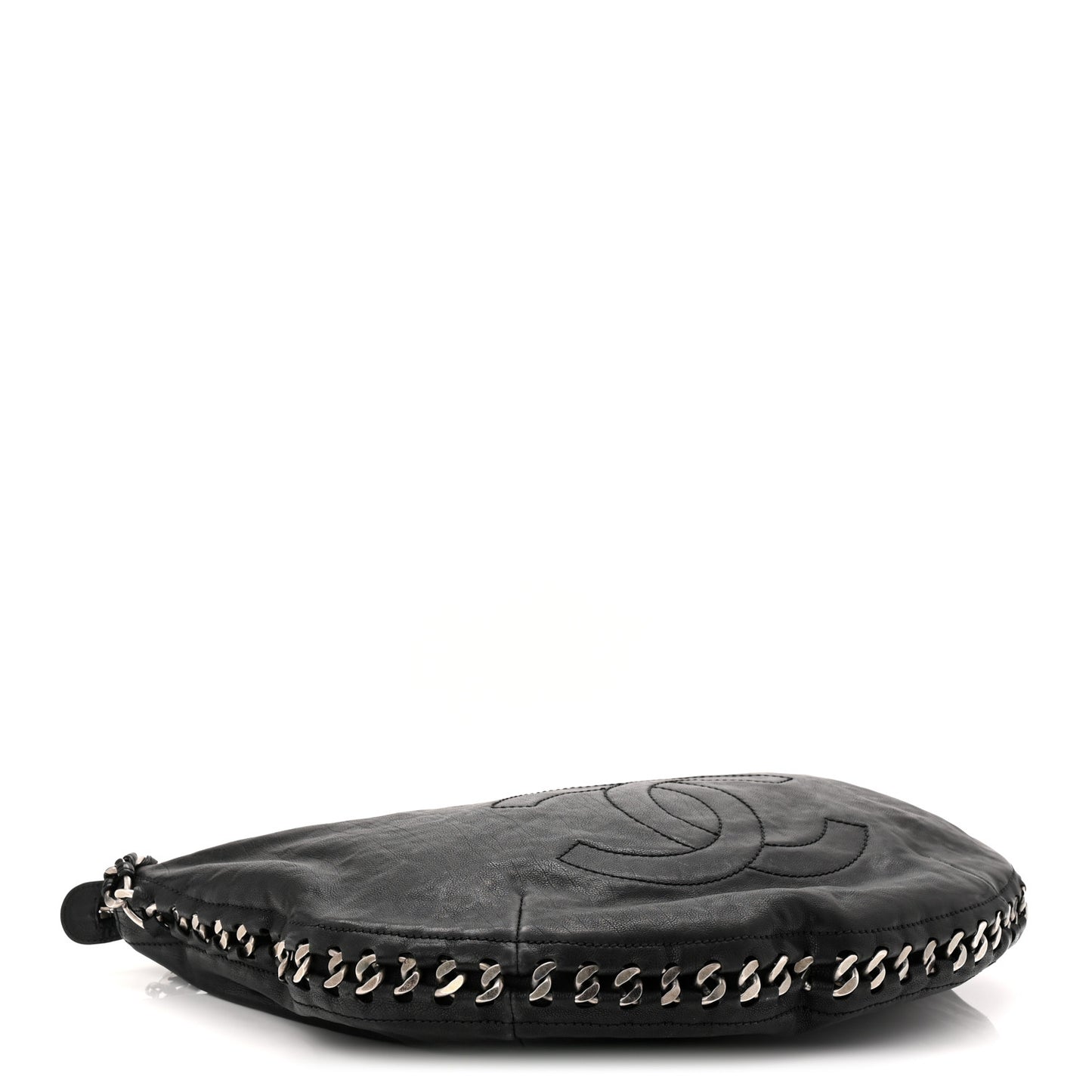 Calfskin Modern Chain Hobo Black