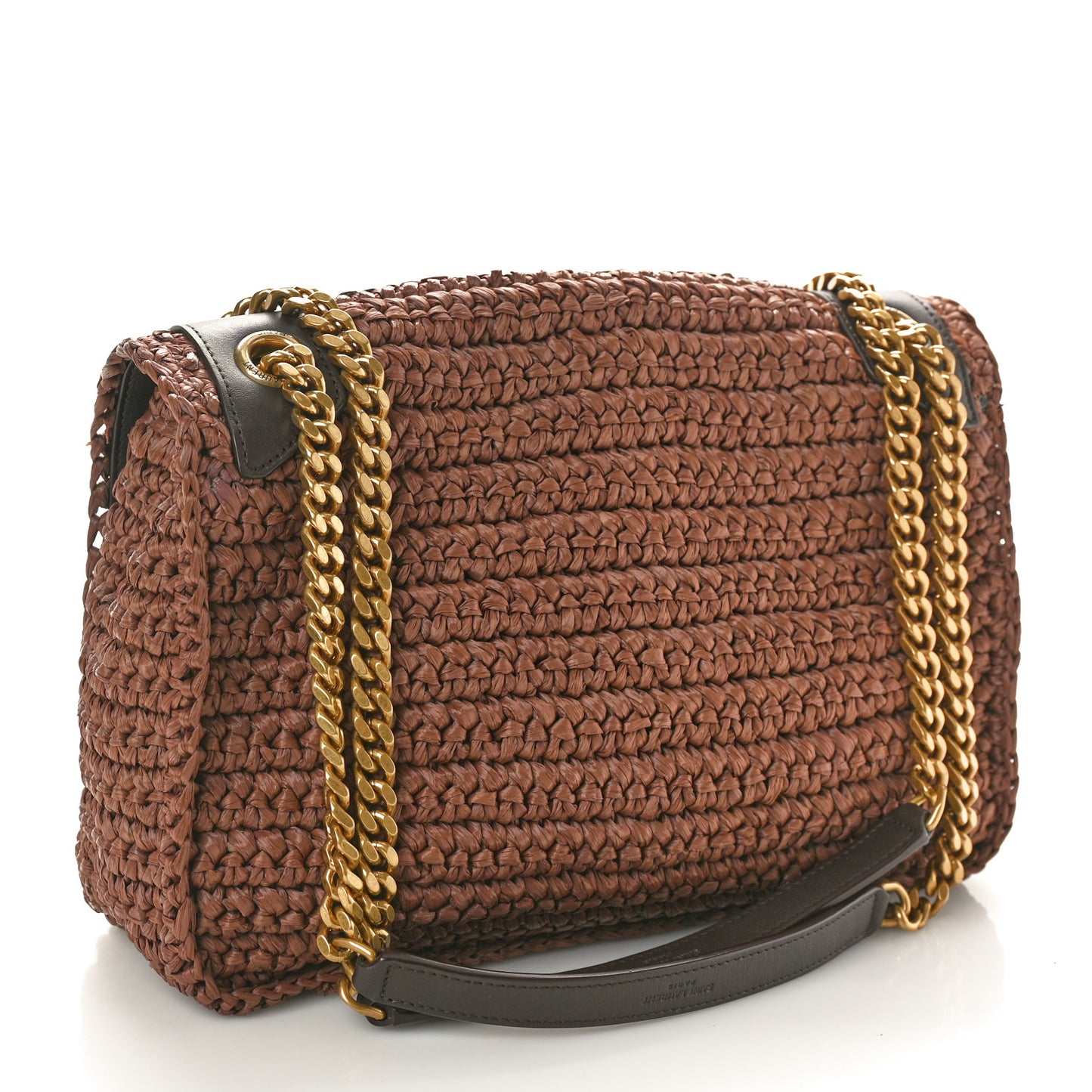Raffia Calfskin Monogram Medium Niki Chain Satchel New Nut