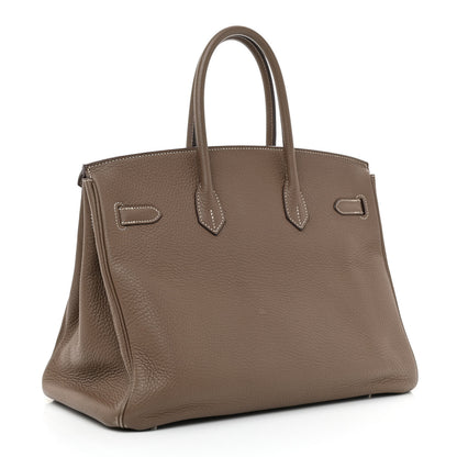 Hermes Taurillon Clemence Birkin 35 Etoupe 2 of 14