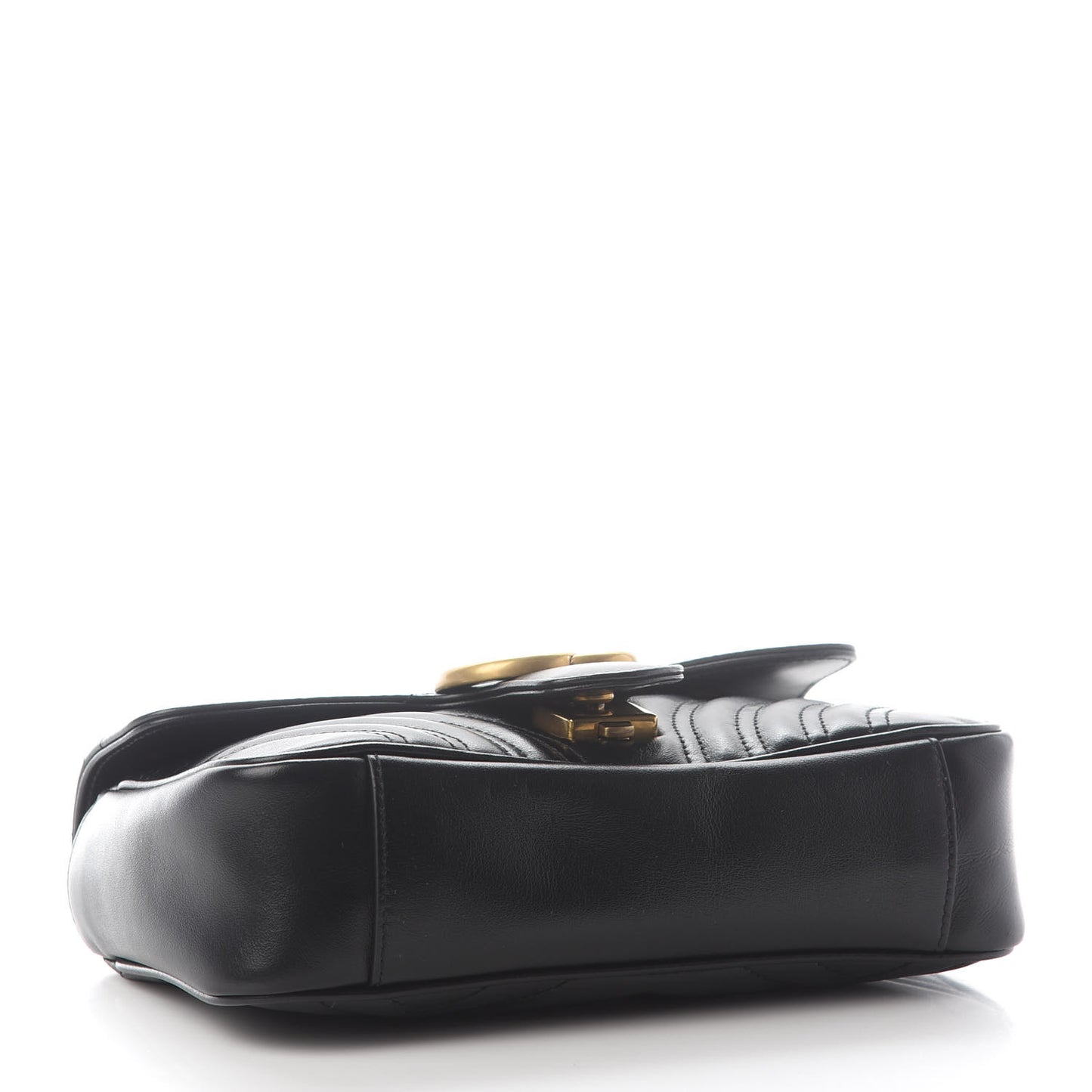 Calfskin Matelasse Mini GG Marmont Shoulder Bag Black