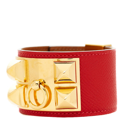 Hermes Epsom Collier de Chien CDC Bracelet S Rouge Vif 1 of 8