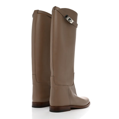 Hermes Swift Kelly Jumping Boots 39 Etoupe 4 of 9
