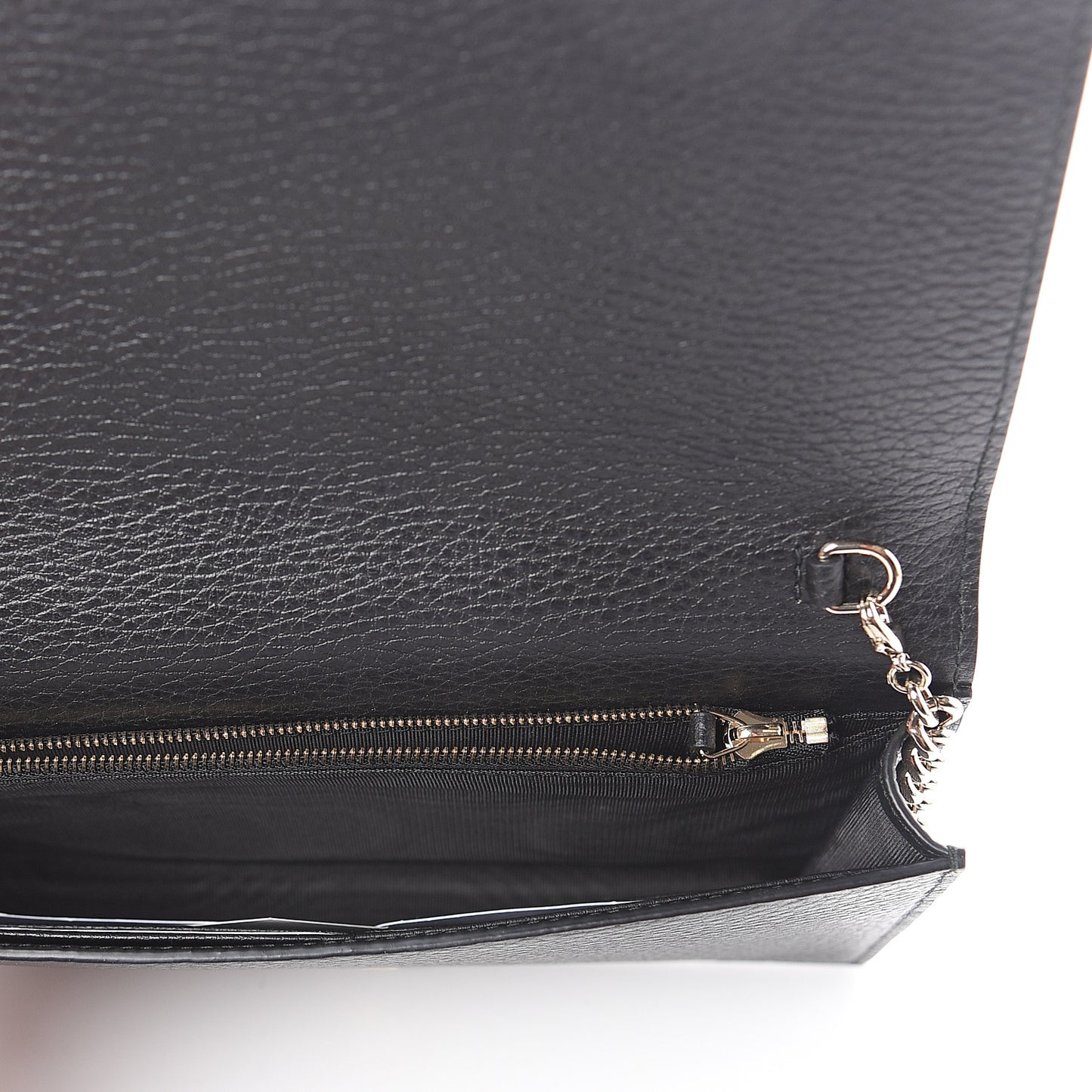 Dollar Calfskin Medium Betty Chain Wallet Black