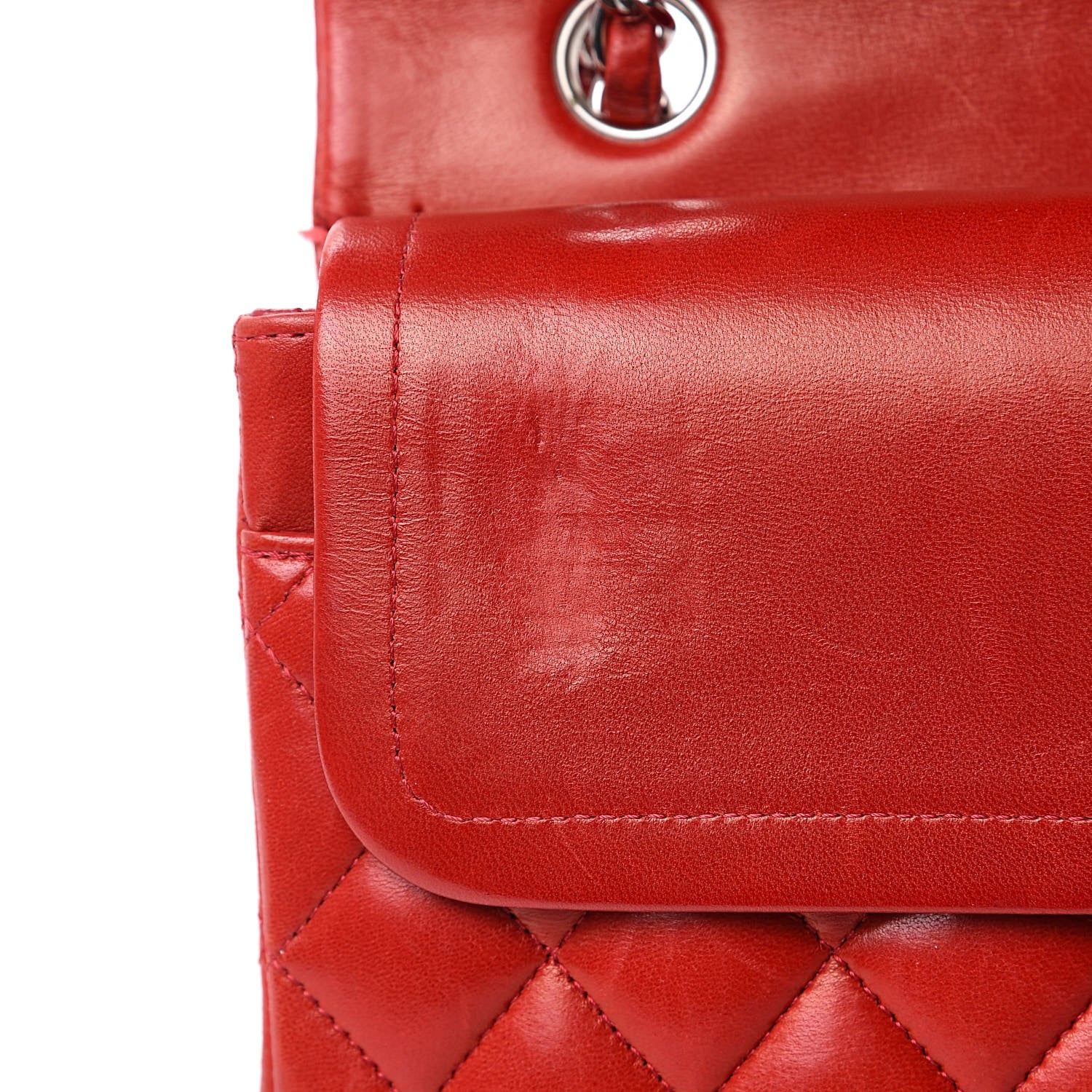 Chanel Lambskin Quilted Medium Double Flap Red 17 of 20