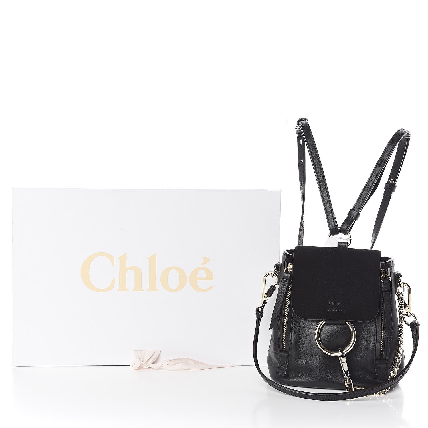 Chloe Suede Calfskin Mini Faye Backpack Black 10 of 10