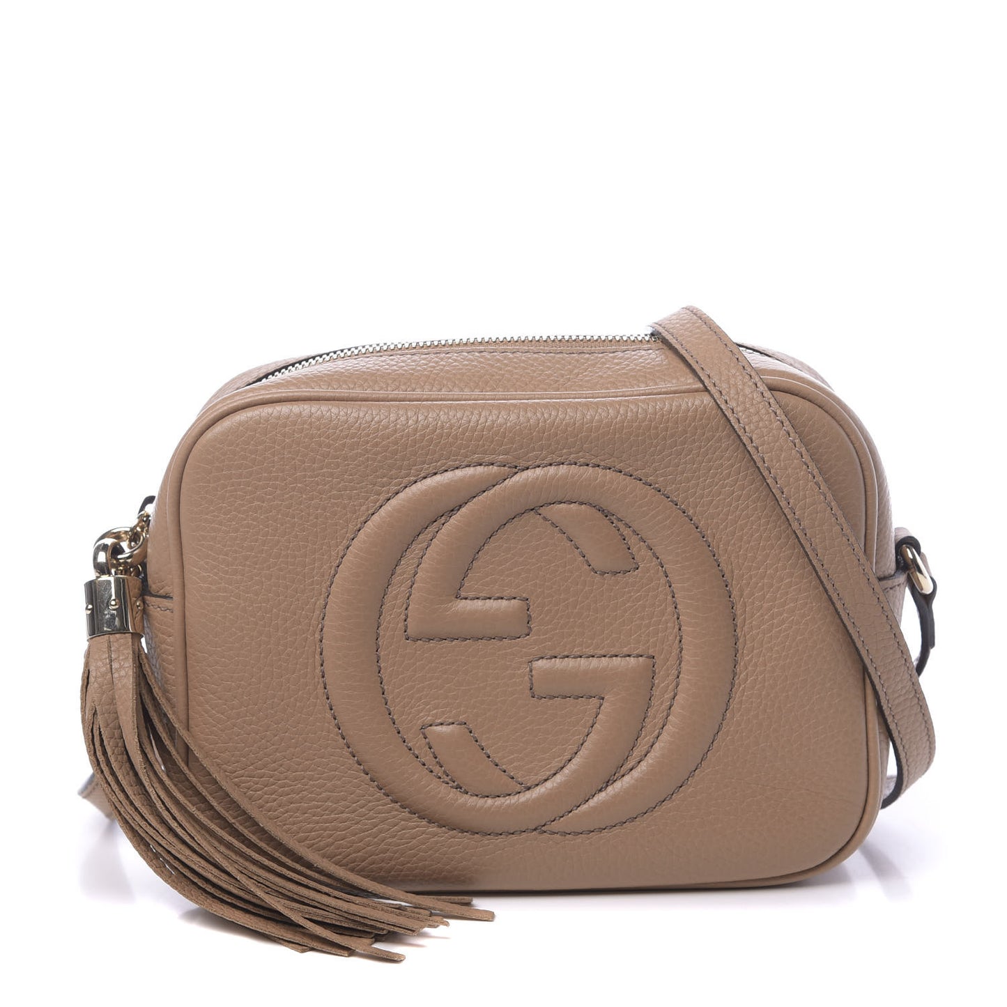 Pebbled Calfskin Small Soho Disco Bag Camelia