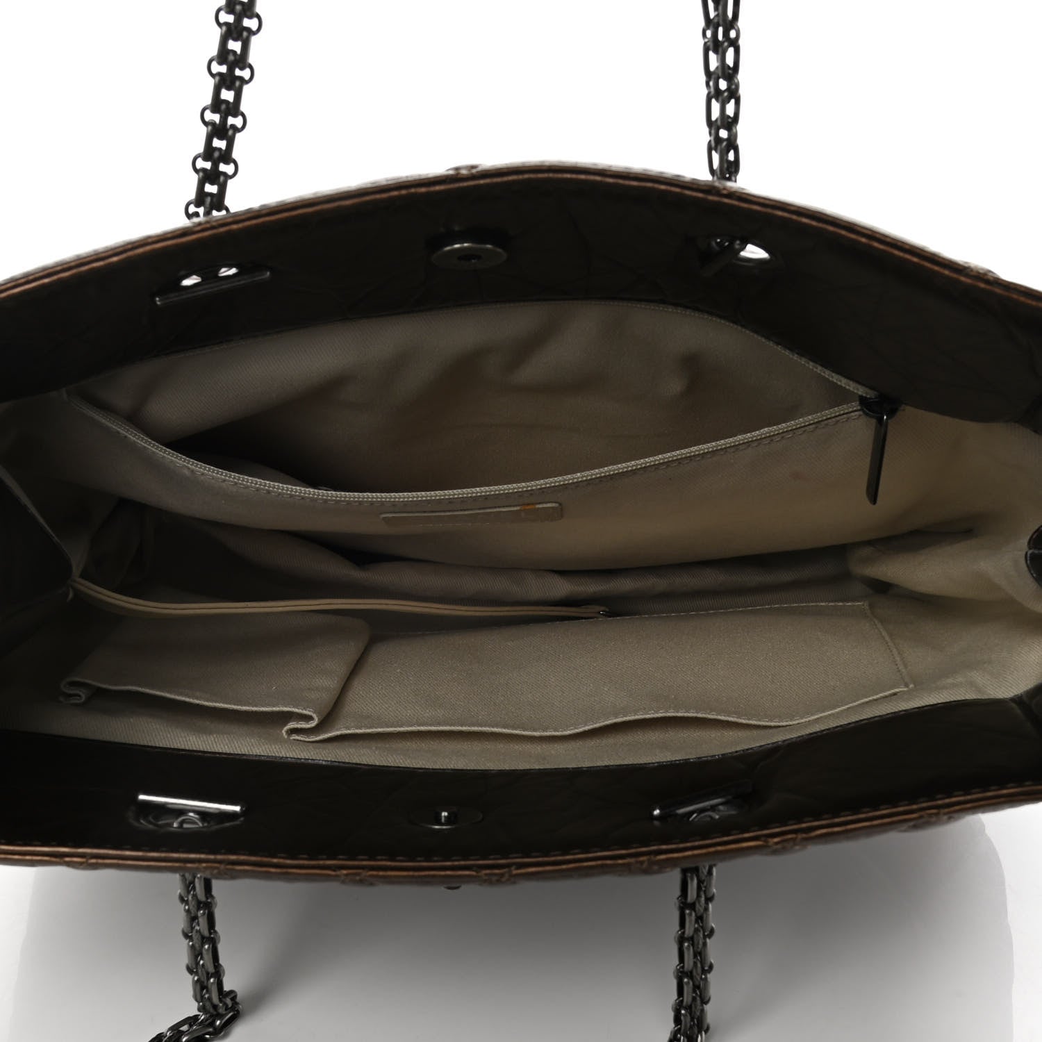 Chanel Metallic Aged Calfskin Quilted Reissue 2.55 Tote Bronze 4 of 9