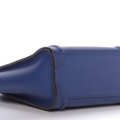 Celine Drummed Calfskin Nano Luggage Indigo 7 of 10