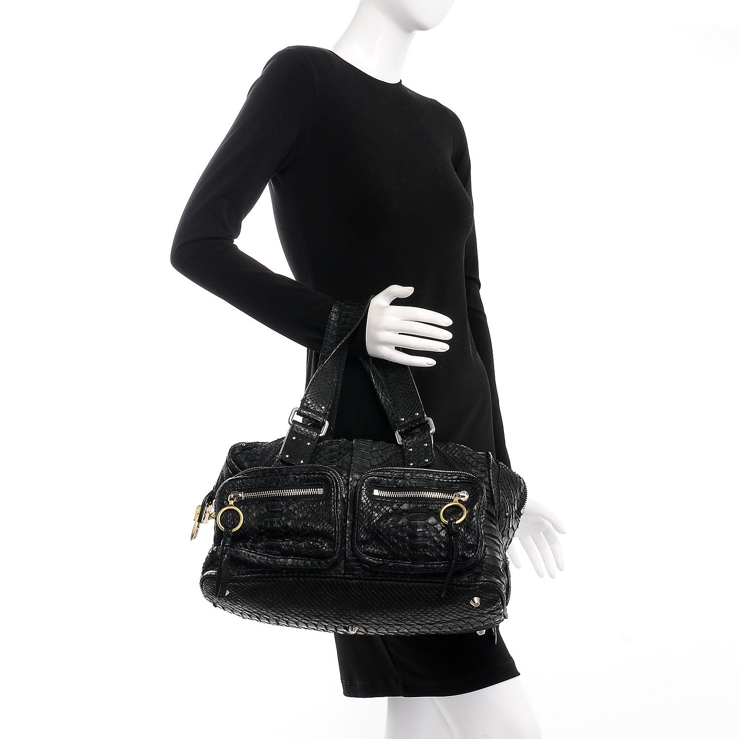 Chloe Python Large Betty Shoulder Bag Black 228536 – FASHIONPHILE