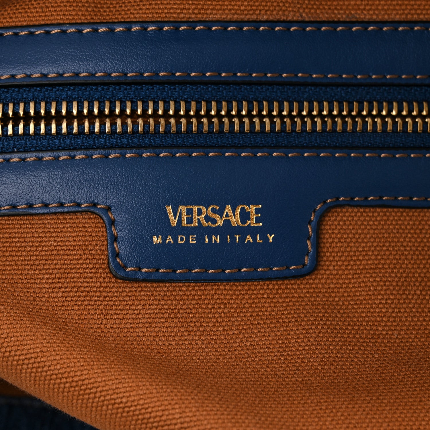 Versace Denim Calfskin La Medusa Tote Bag Blue 6 of 10