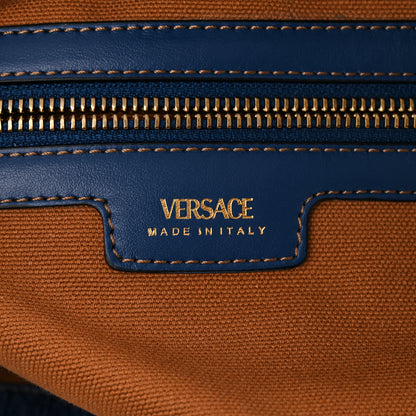 Versace Denim Calfskin La Medusa Tote Bag Blue 6 of 10