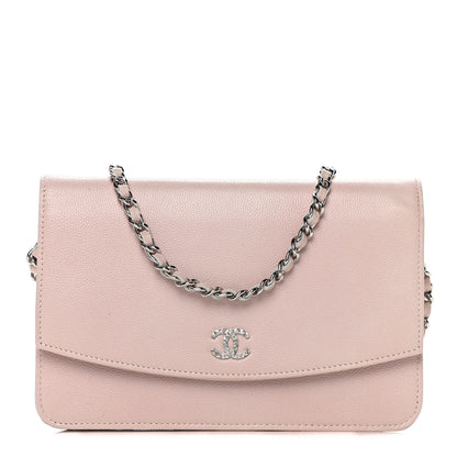 Chanel Caviar Sevruga Wallet On Chain WOC Pink 1 of 15