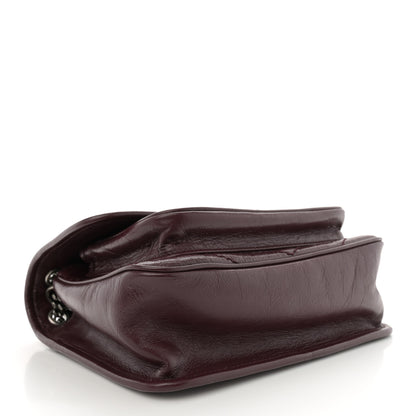 Saint Laurent Crinkled Calfskin Matelasse Monogram Baby Niki Chain Satchel Burgundy 4 of 10