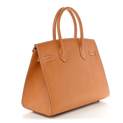 Hermes Vache Naturelle Grainee Birkin Sellier 30 Natural Sable 3 of 12