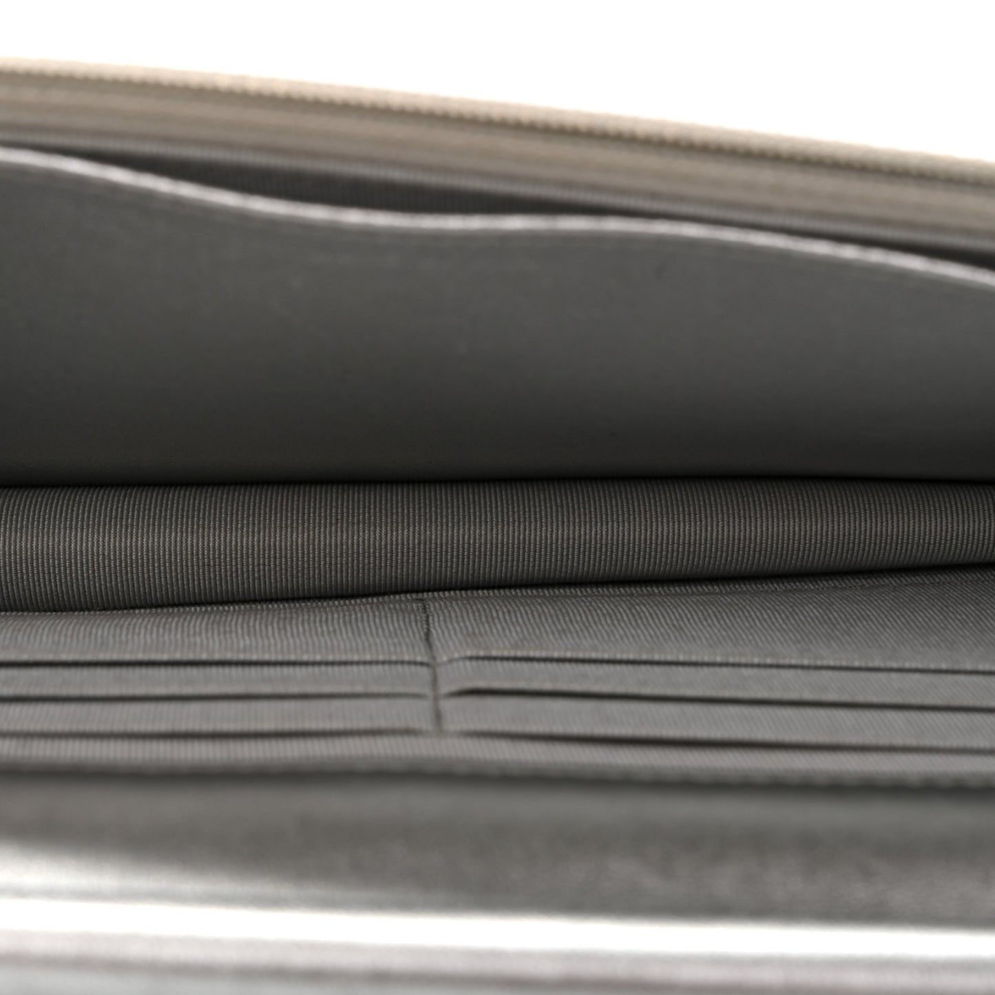 Metallic Lambskin Quilted Wallet On Chain WOC Silver