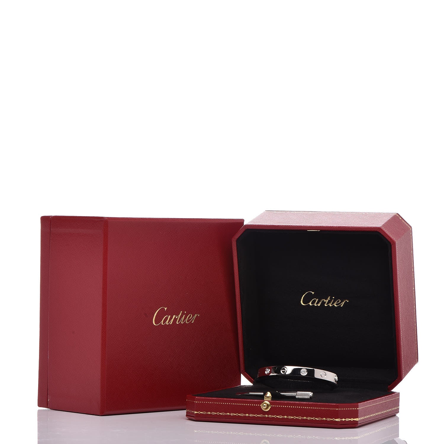 Cartier 18K White Gold 4 Diamond LOVE Bracelet 16 8 of 8