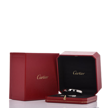 Cartier 18K White Gold 4 Diamond LOVE Bracelet 16 8 of 8