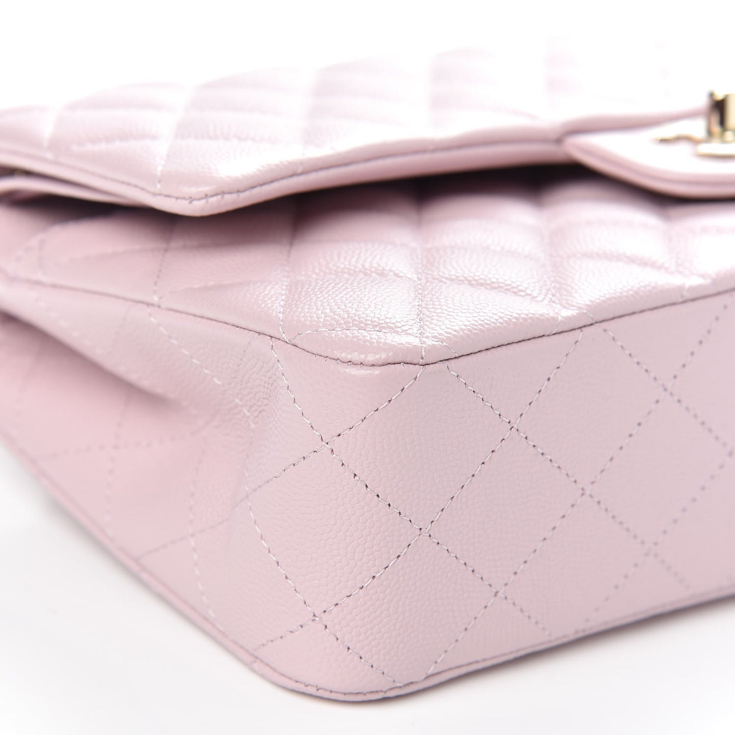 Caviar Quilted Medium Double Flap Light Pink