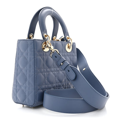 Christian Dior Lambskin Cannage Small My ABCDior Lady Dior Denim Blue 2 of 9