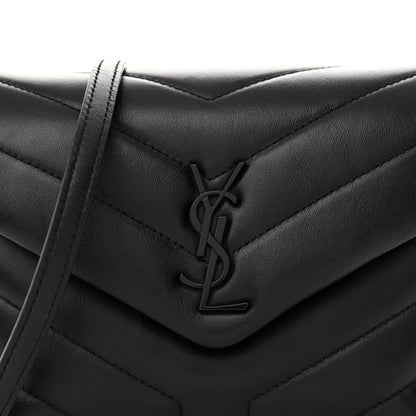 Saint Laurent Calfskin Y Quilted Monogram Monochrome Toy Loulou Crossbody Bag Black 8 of 10