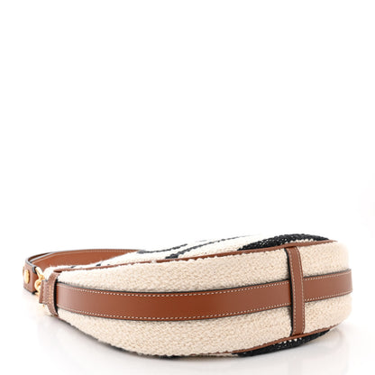 Celine Textile Medium Ava Shoulder Bag White Black 4 of 11